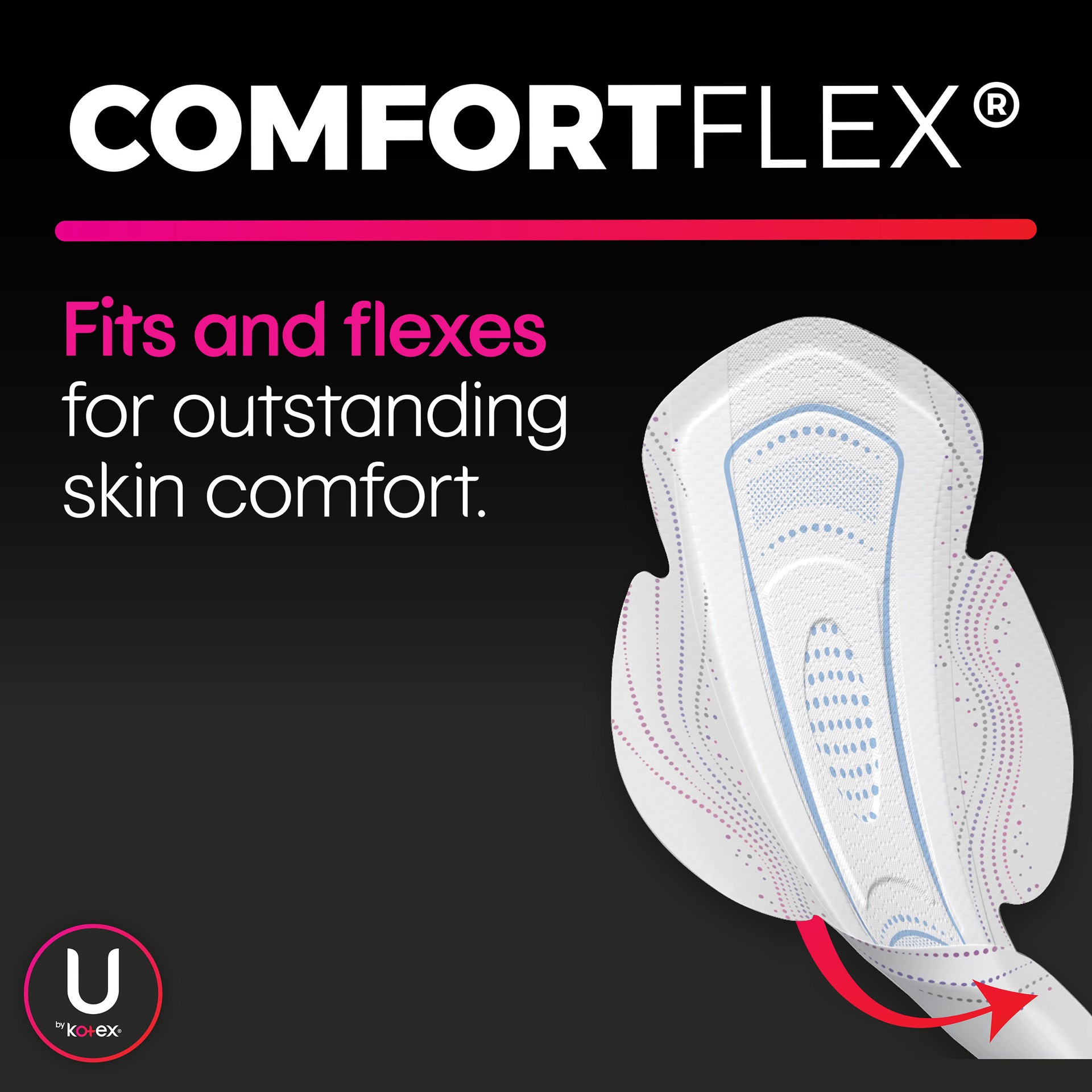 slide 2 of 5, U by Kotex Clean Wear Regular Ultra Thin Pads with Wings 16 ea, 16 ct
