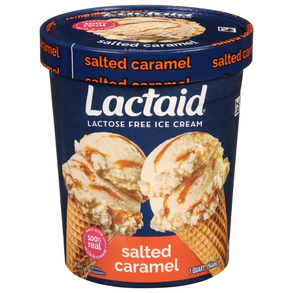 slide 1 of 6, Lactaid Salted Caramel Ice Cream, 1 Quart, 