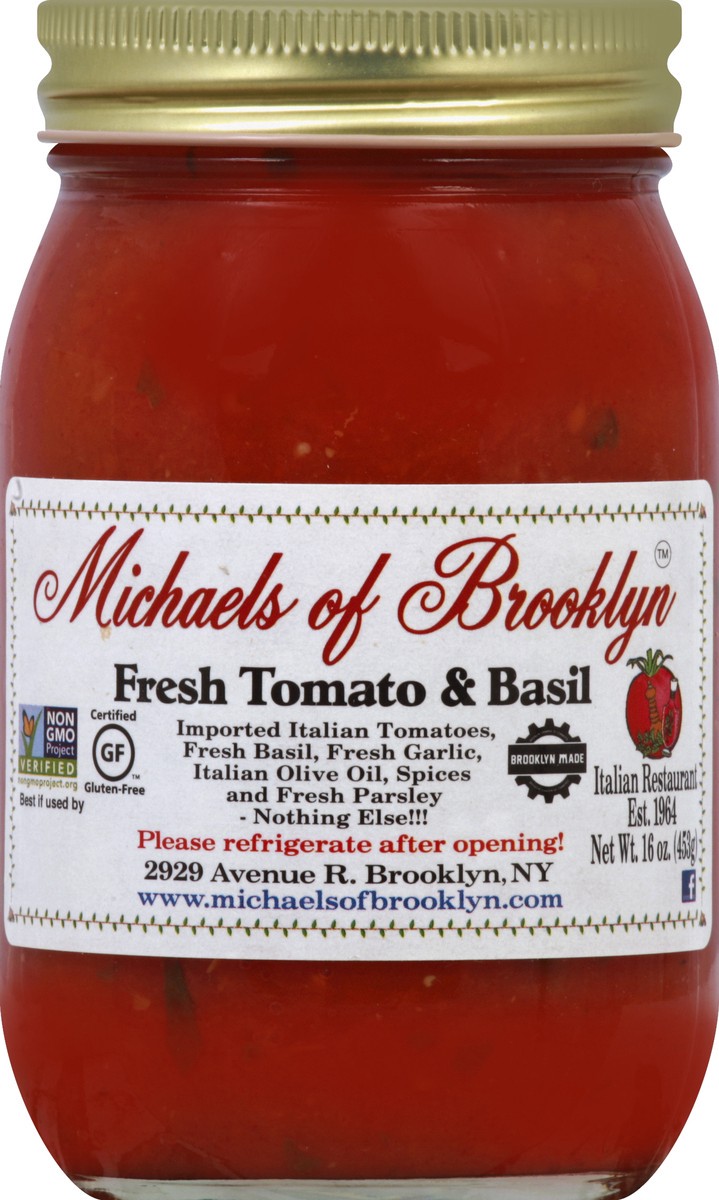 slide 1 of 8, Michael's of Brooklyn Fresh Tomato & Basil 16 oz, 16 oz