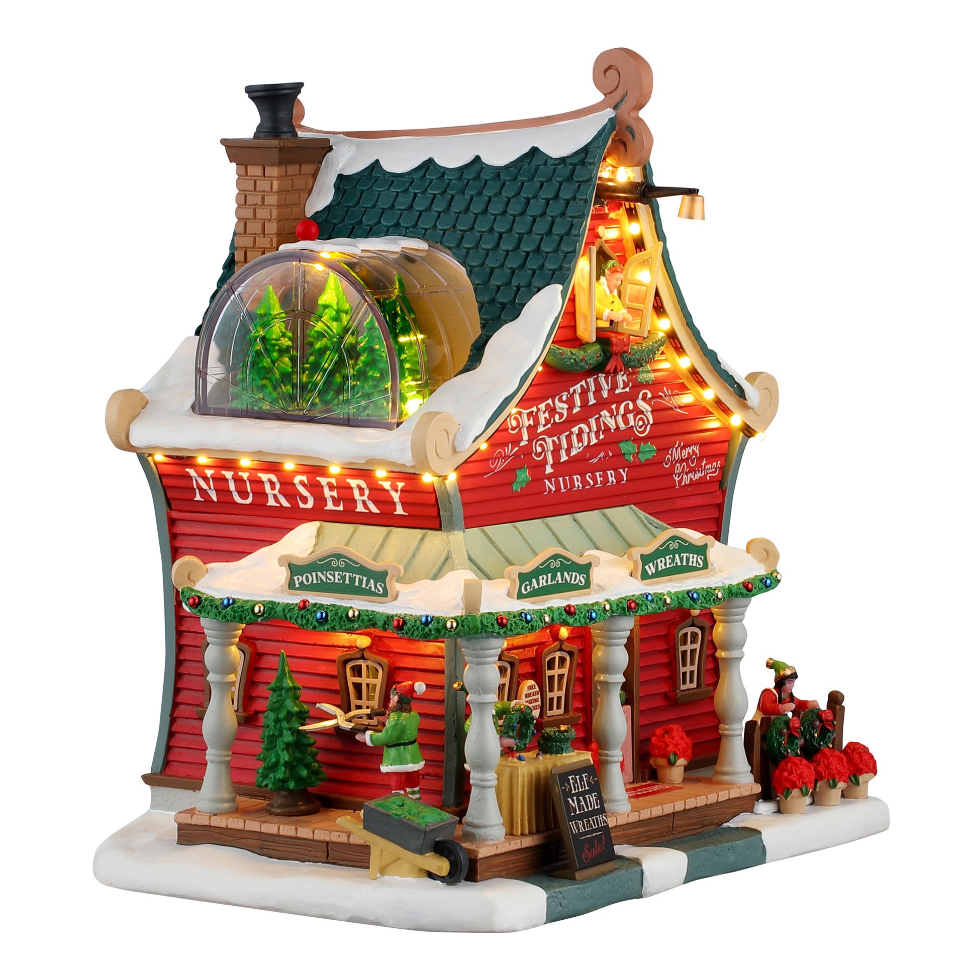 slide 7 of 7, Lemax Santa's Wonderland Festive Tidings Nursery, 8.66 in x 8.27 in x 6.3 in