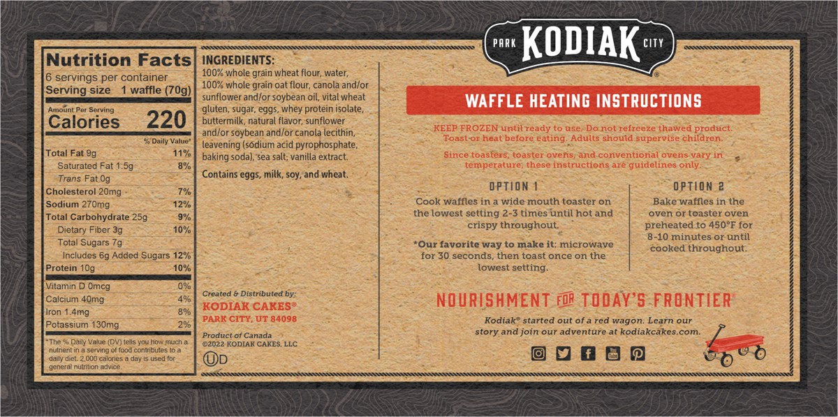 slide 5 of 8, Kodiak Cakes Buttermilk Vanilla Thick And Fluffy Waffles, 6 ct; 14.82 oz