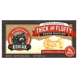 Kodiak Cakes Thick and Fluffy Waffles, Buttermilk & Vanilla - 14.82oz/6ct