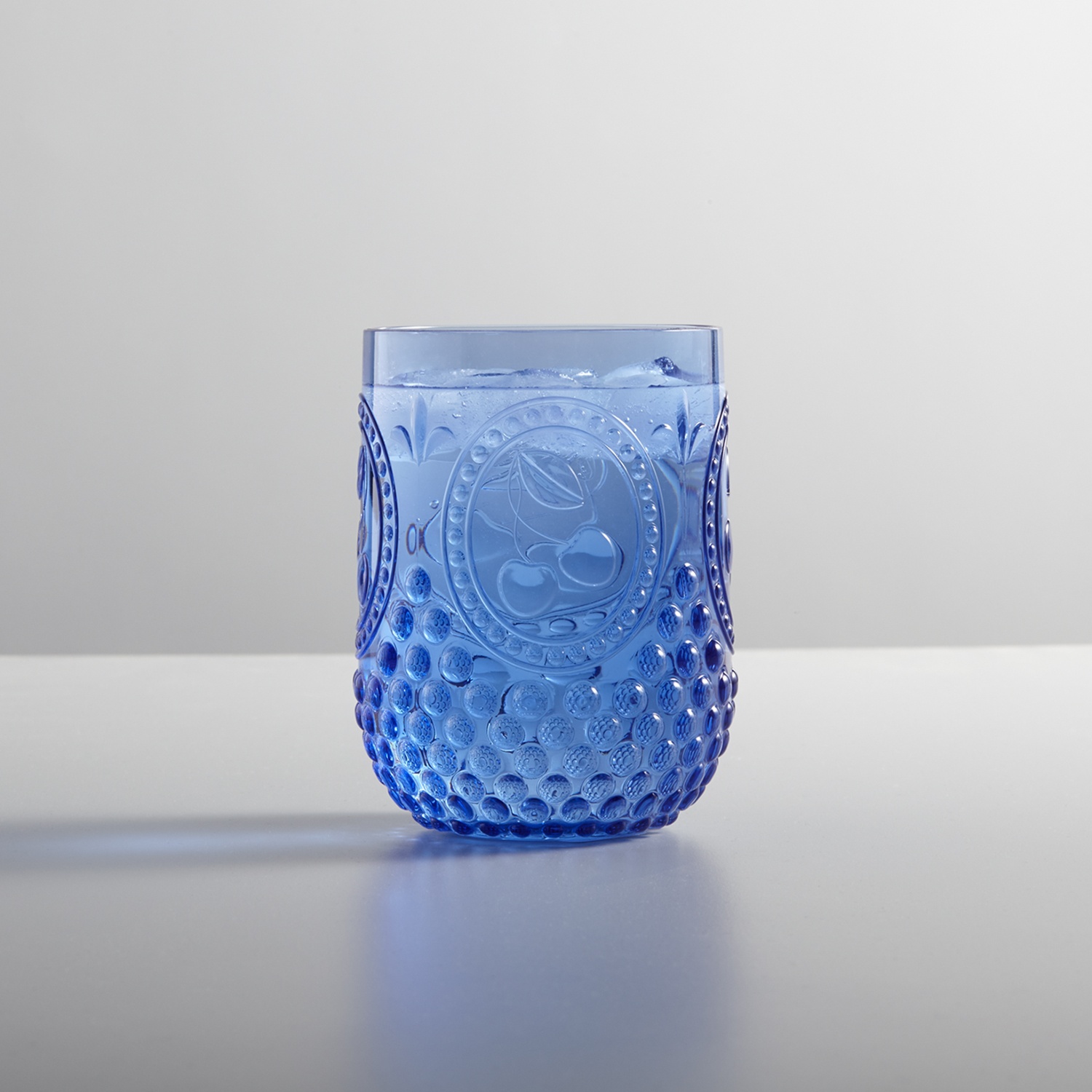 slide 1 of 1, Sur La Table Stemless Acrylic Cherry Glass, Blue, 1 ct