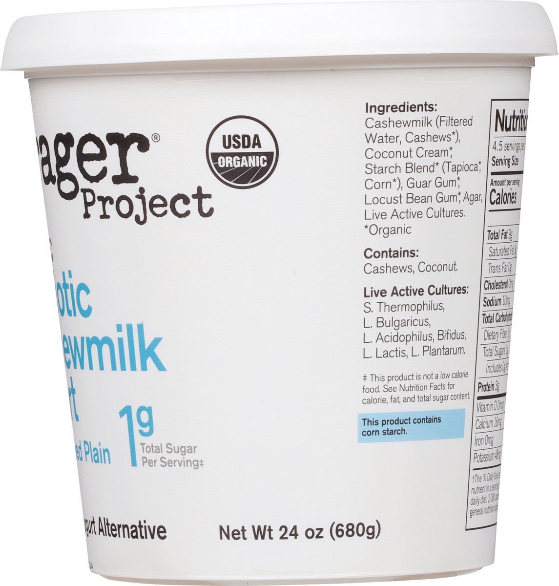 slide 5 of 14, Forager Project Dairy-Free Organic Unsweetened Plain Cashewmilk Yogurt 24 oz, 24 fl oz