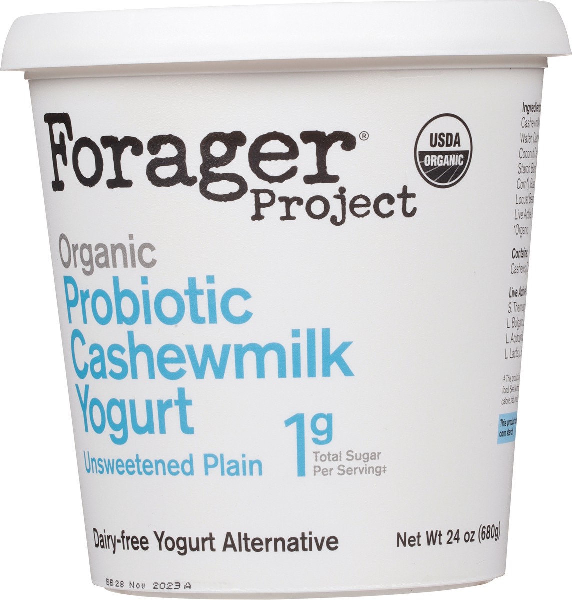 slide 4 of 14, Forager Project Dairy-Free Organic Unsweetened Plain Cashewmilk Yogurt 24 oz, 24 fl oz