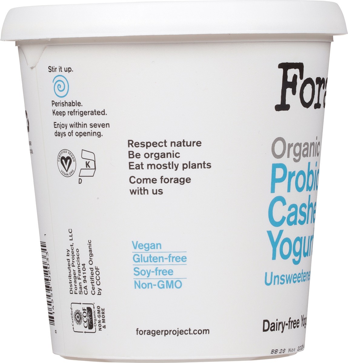 slide 9 of 14, Forager Project Dairy-Free Organic Unsweetened Plain Cashewmilk Yogurt 24 oz, 24 fl oz