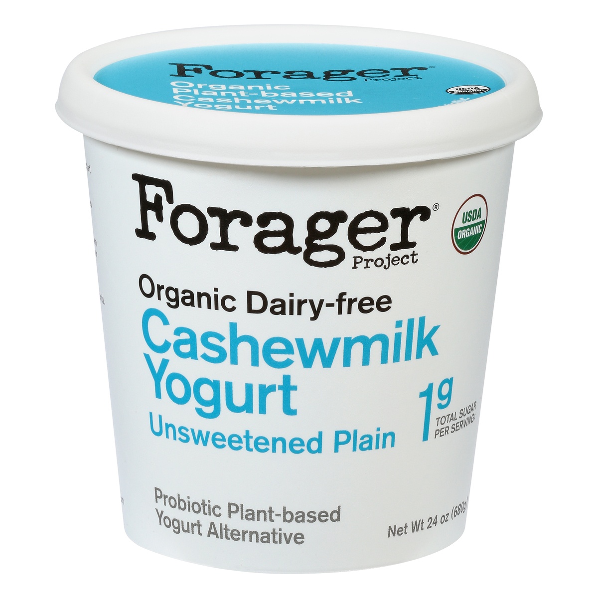 slide 1 of 4, Forager Project Organic Unsweetened Plain Cashew Yogurt, 24 fl oz