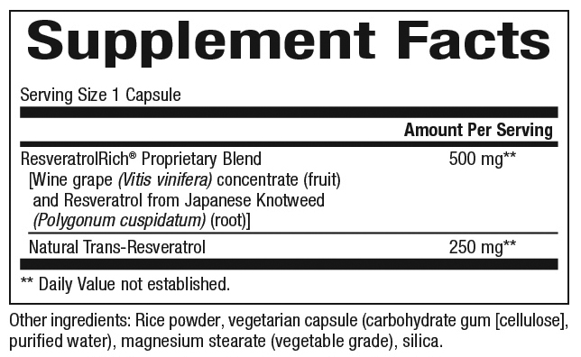 slide 2 of 2, Natural Factors Resveratrol Concentrate Dietary Supplement, 1 ct