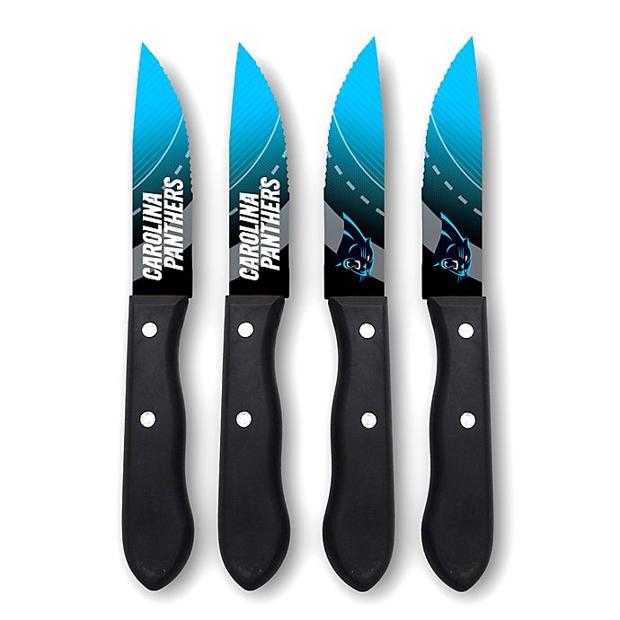 slide 1 of 2, NFL Carolina Panthers Stainless Steel Steak Knife Set, 4 ct