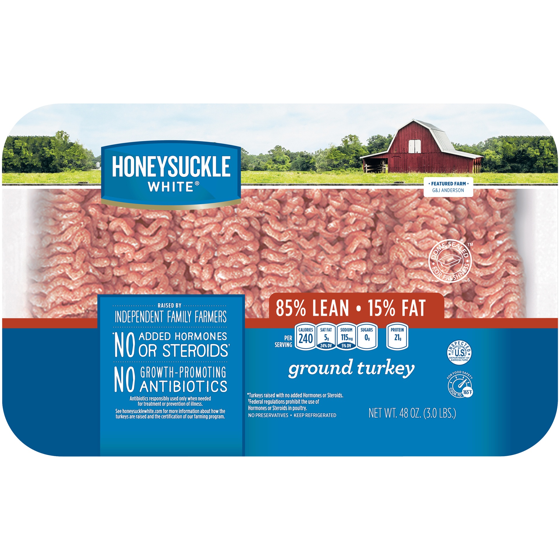 slide 1 of 3, Honeysuckle White 85% Lean Ground Turkey Value Package, 3 lb