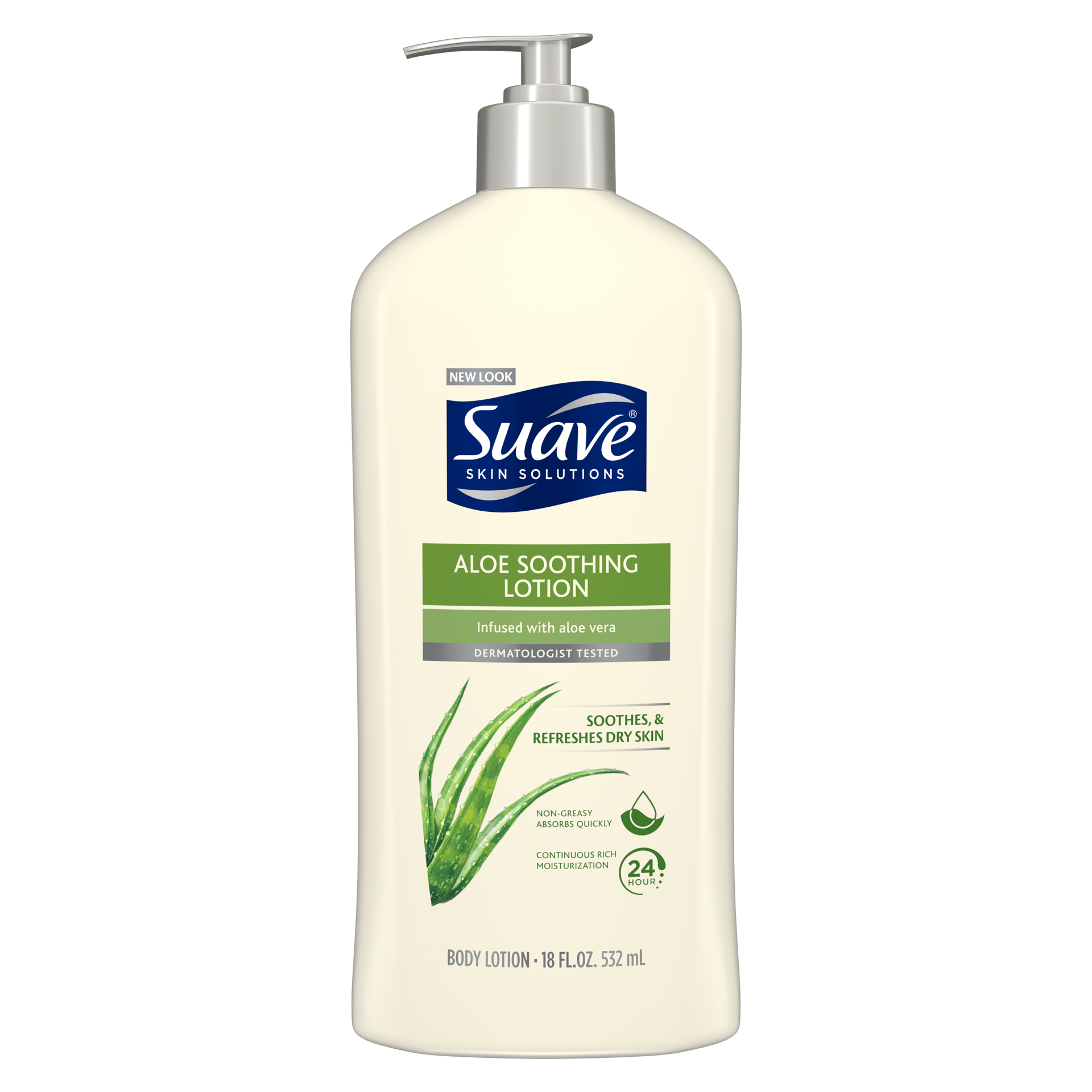 slide 3 of 4, Suave Skin Solutions Body Lotion Soothing with Aloe, 18 oz, 18 oz