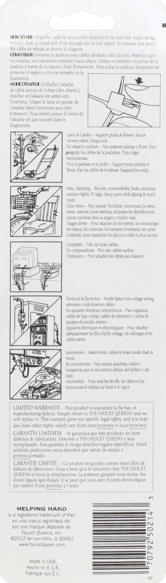 slide 3 of 7, Helping Hand Cables Ties, 1 ct