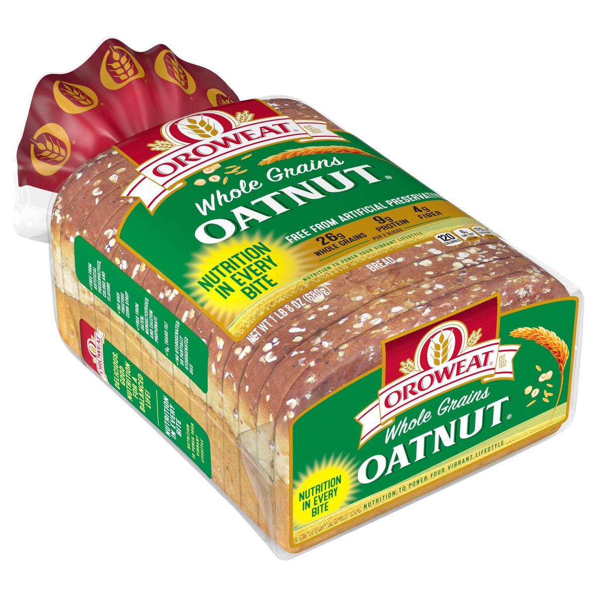 slide 7 of 8, Oroweat Oatnut Bread, 24 oz, Multigrain Bread, Bag, 24 oz