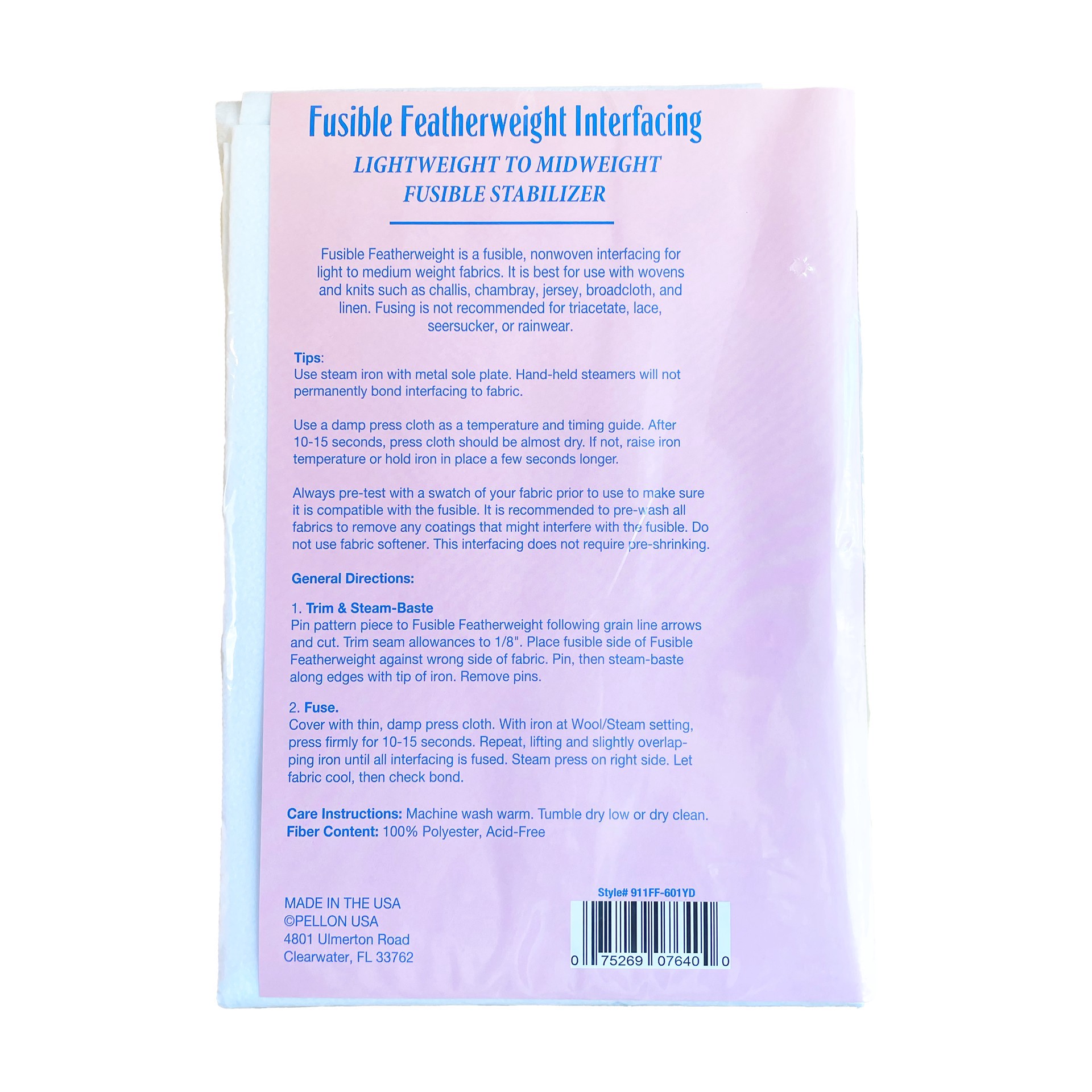 slide 2 of 3, Pellon 911ff Fusible Featherweight Interfacing, 60 in x 1 yd