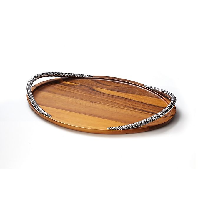 slide 1 of 3, Nambé Braid Serving Tray, 19 in