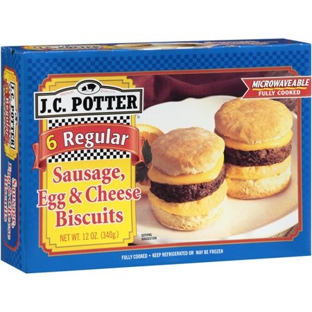 slide 1 of 1, J.C. Potter Egg, Cheese & Sausage Biscuit, 12 oz