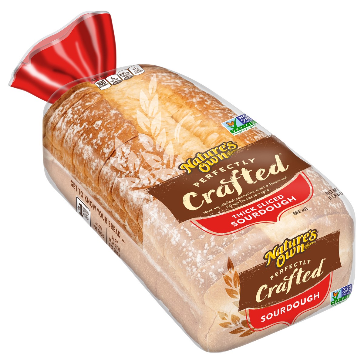 slide 3 of 7, Nature's Own Perfectly Crafted Sourdough Bread, Thick Sliced Non-GMO Sourdough Bread, 22 oz Loaf, 22 oz