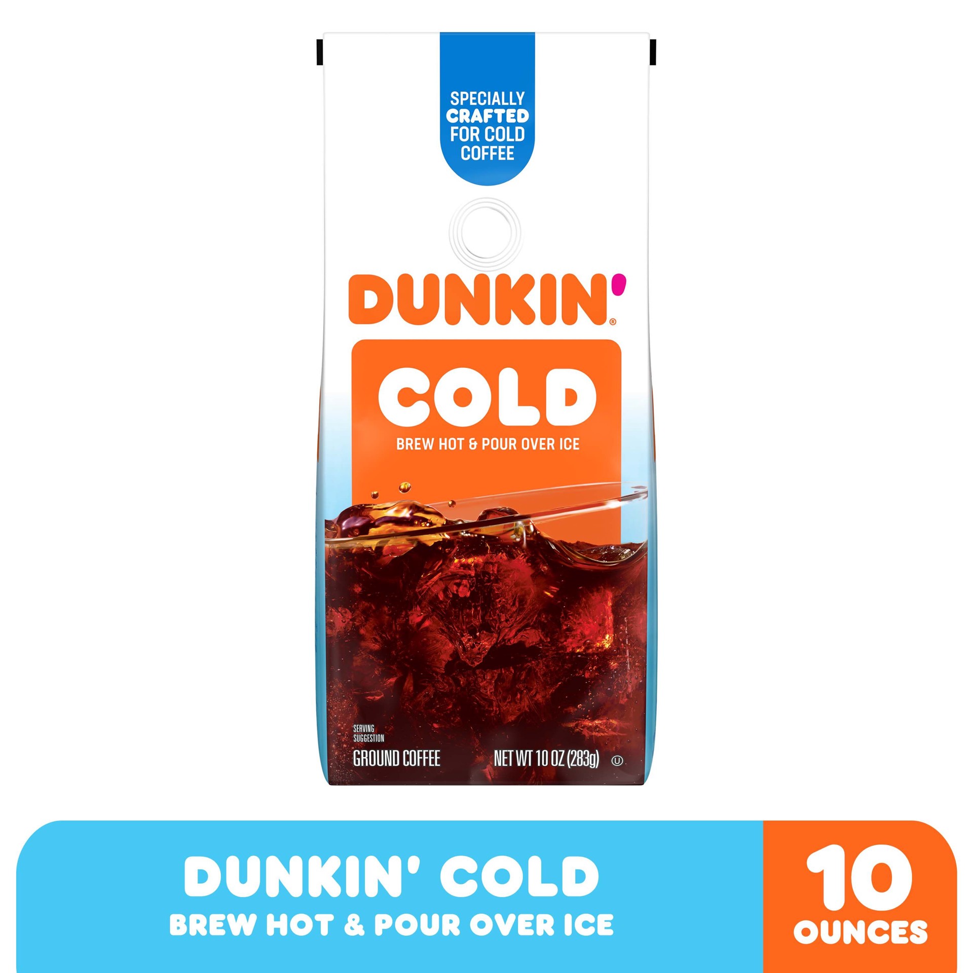 slide 4 of 5, Dunkin' Dunkin’ Cold Ground Coffee, 10 oz. Bag, 10 oz