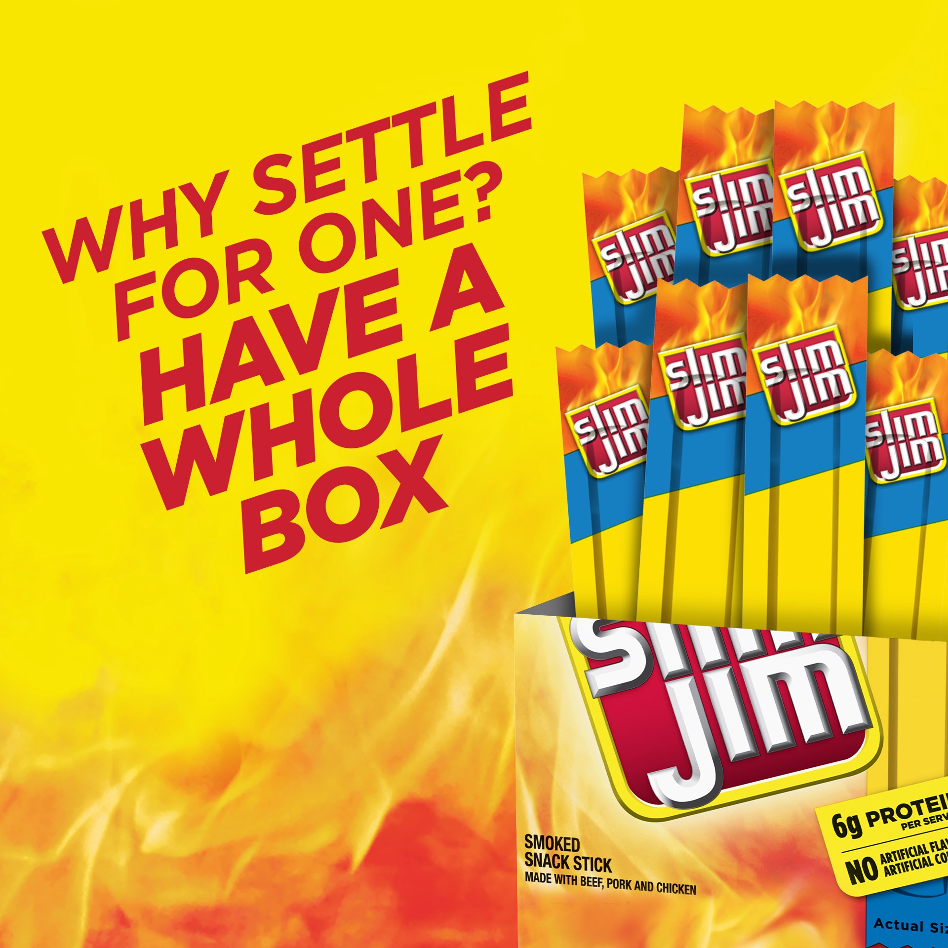 slide 4 of 5, Slim Jim Snack Size Smoked Mild Snack Stick 26 ea, 26 ct