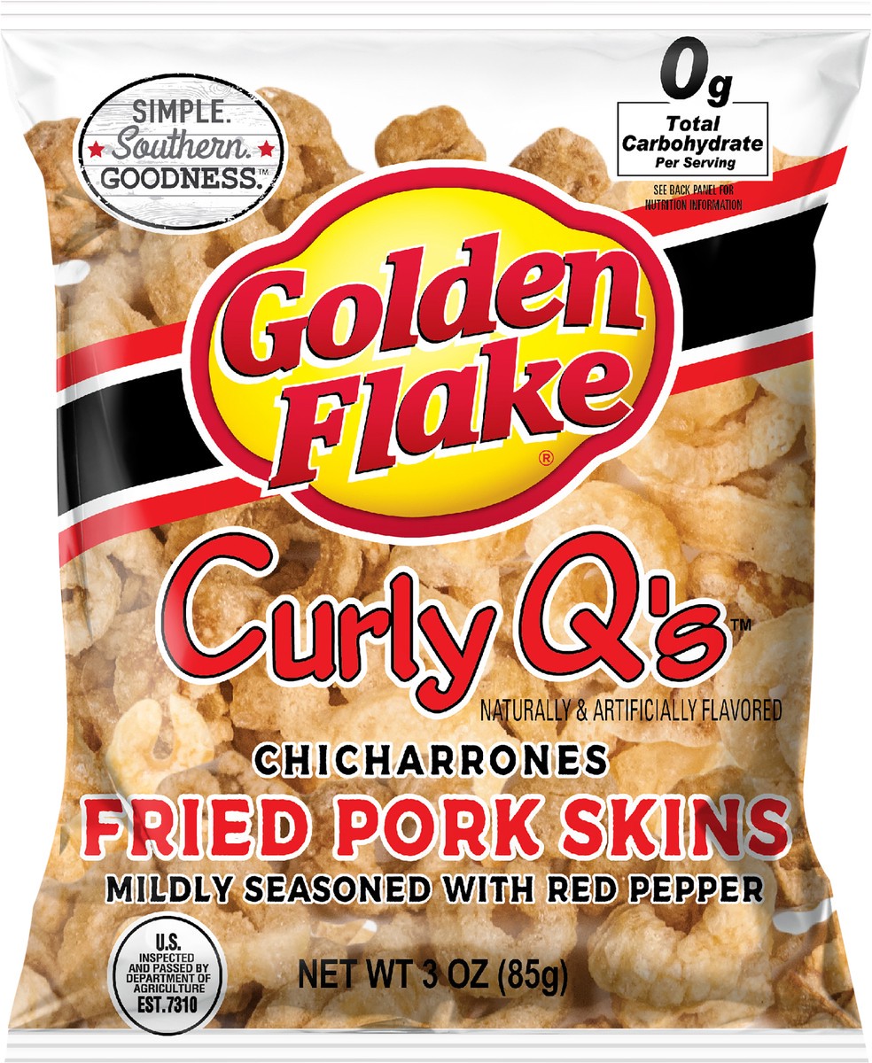 slide 4 of 7, Golden Flake Curly's Q's Red Pep Seas, 3 oz