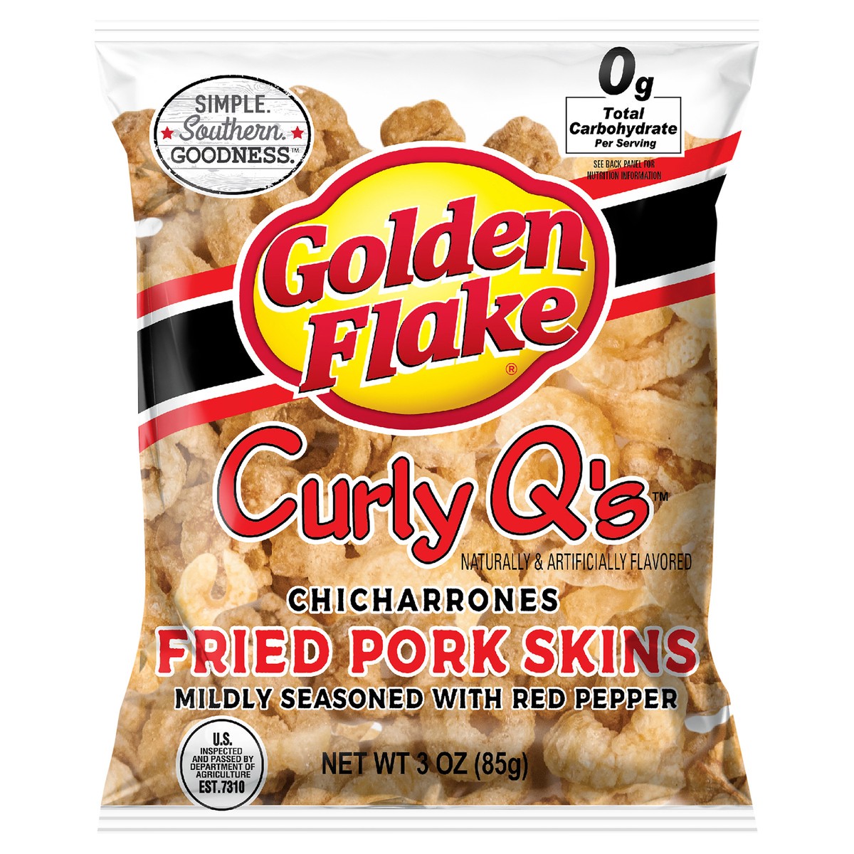 slide 1 of 7, Golden Flake Curly's Q's Red Pep Seas, 3 oz