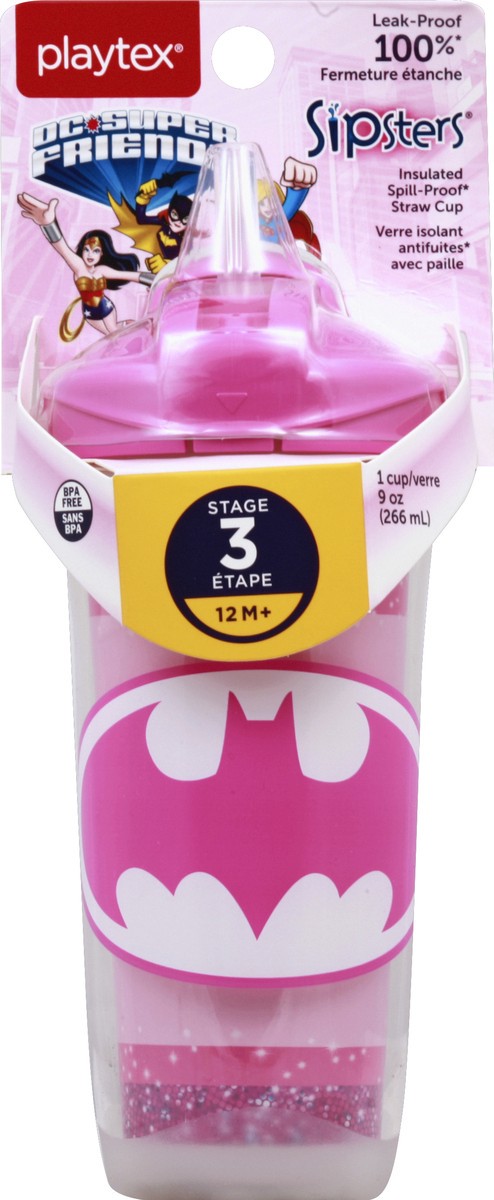 slide 2 of 2, Playtex DC Super Friends Batman Playtime Insulated Straw Cup, 9 oz