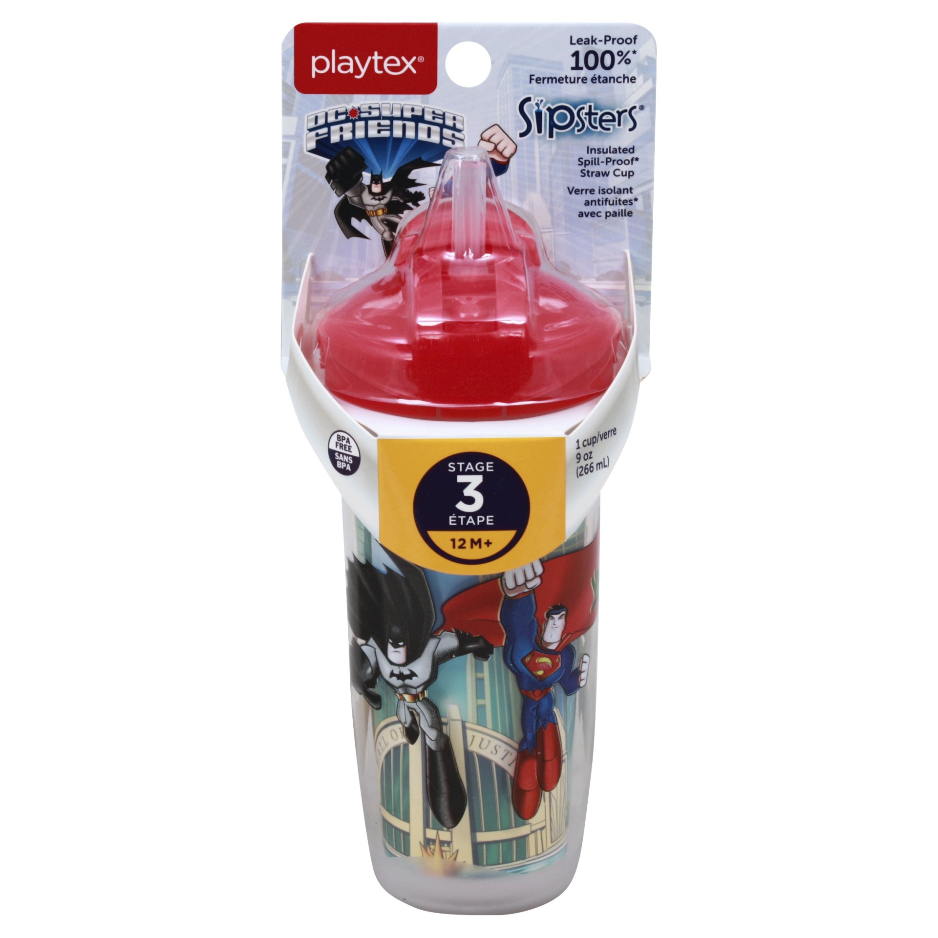 slide 1 of 2, Playtex DC Super Friends Batman Playtime Insulated Straw Cup, 9 oz