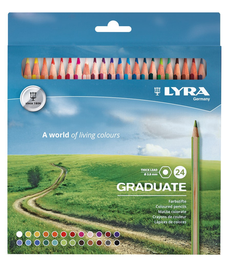 slide 2 of 2, Lyra Graduate Thick Led Permanent Pencil Set, 24 ct