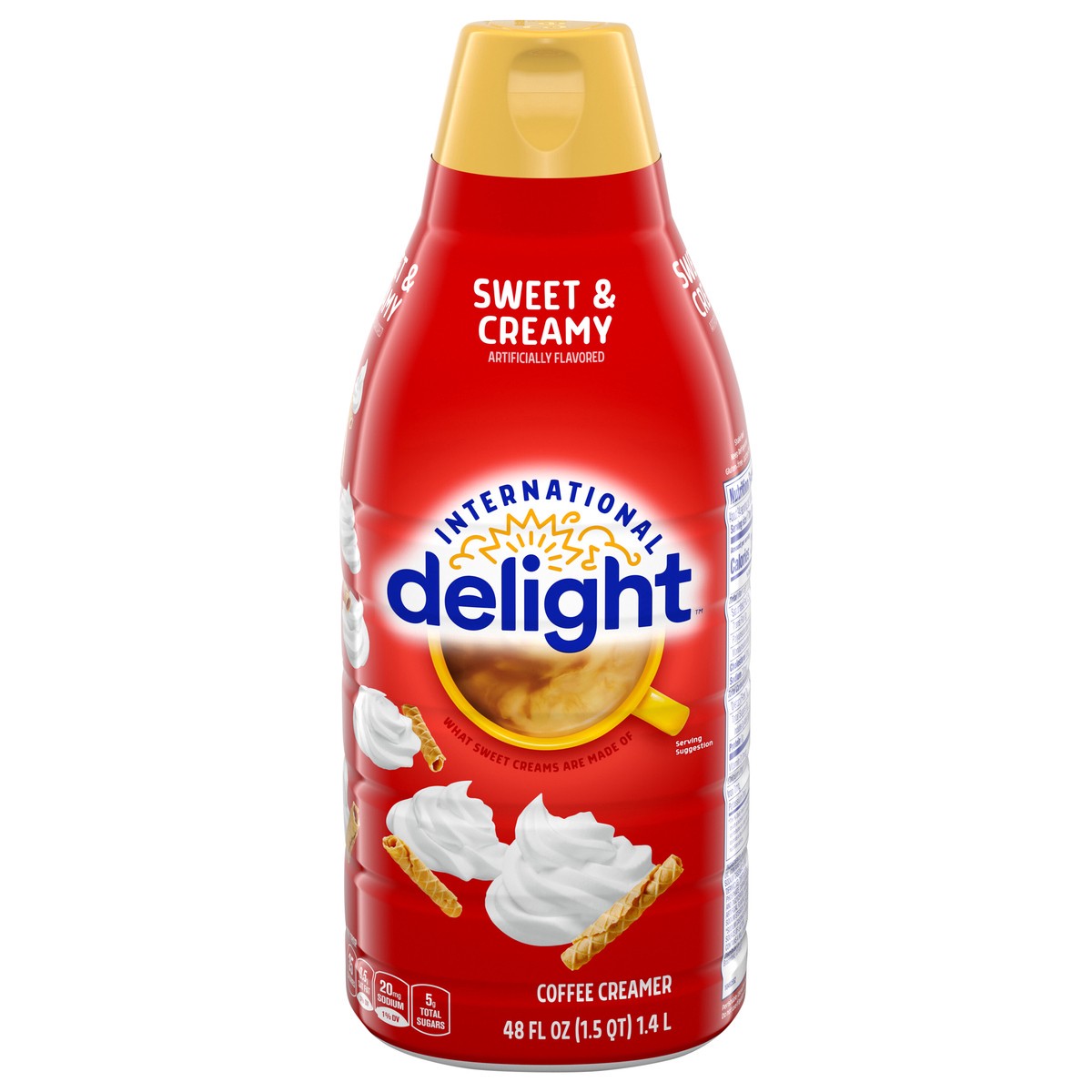 slide 1 of 9, International Delight Coffee Creamer, Sweet & Creamy, 48 FL OZ Bottle, 48 fl oz