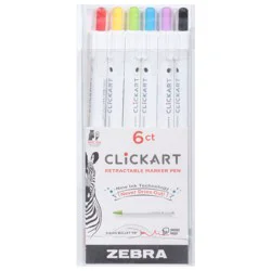 Zebra ClickArt Retractable Marker Pen 0.6mm Assorted