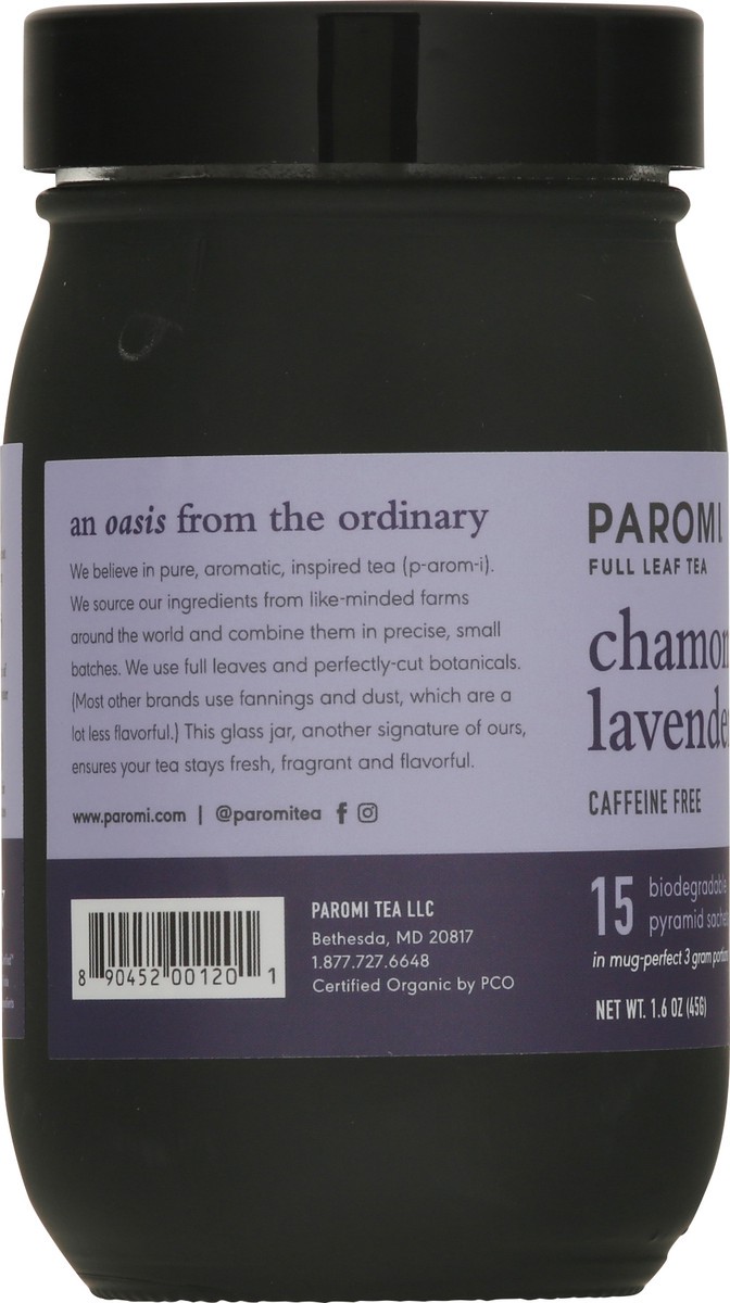 slide 2 of 11, Paromi Tea Sachets Rooibos Caffeine Free Chamomile Lavender 15 Count - 1.6 Oz, 15 ct