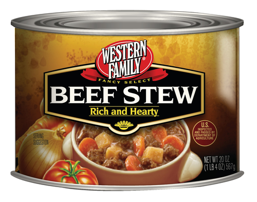 slide 1 of 1, Western Family Beef Stew, 20 oz