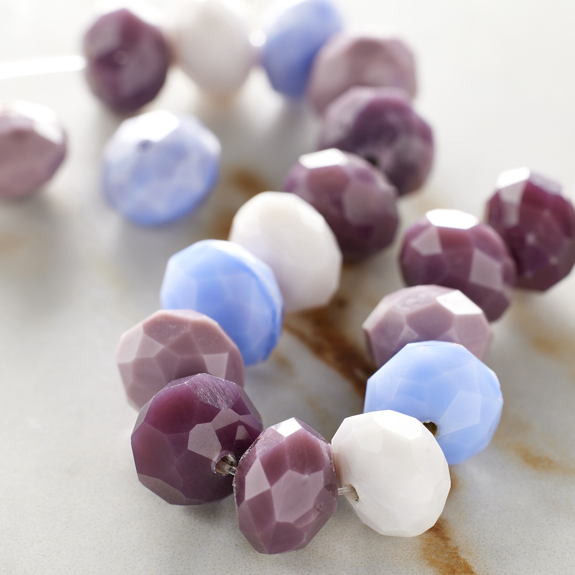 slide 2 of 3, Multicolor Amethyst Glass Faceted Rondelle Beads, 10mm By Bead Landing, 10mm
