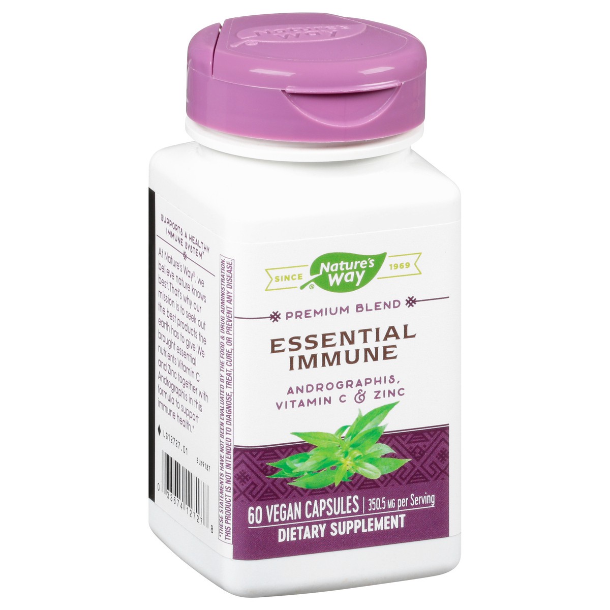 slide 2 of 9, Nature's Way Essential Immune, Supports Immune Health*, Andrographis, Vitamin C, Zinc, 60 Capsules , 60 ct