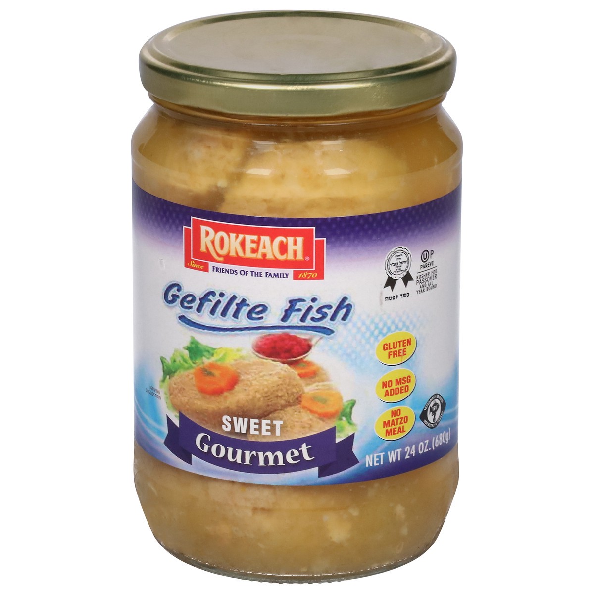 slide 3 of 9, Rokeach Kosher Gefilte Fish Prem Style, 24 oz