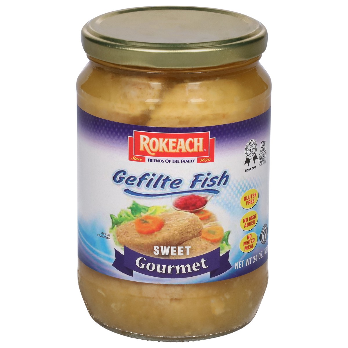 slide 1 of 9, Rokeach Kosher Gefilte Fish Prem Style, 24 oz