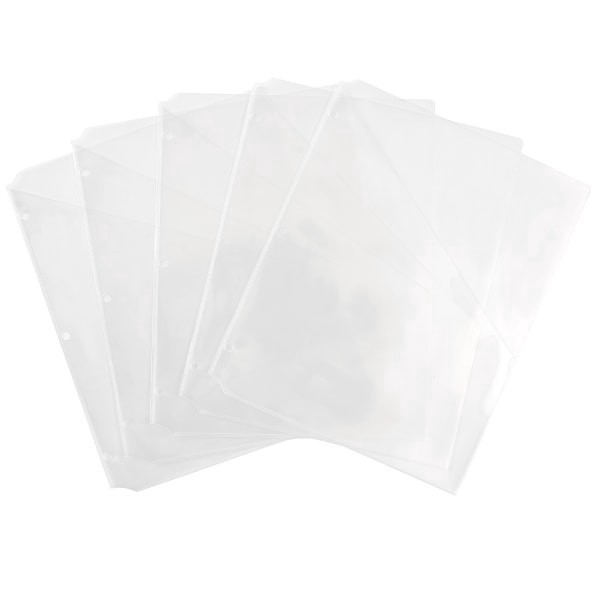 slide 4 of 7, Avery® Binder Pockets For 3 Ring Binders, Clear, Pack Of 5 Binder Pockets, 5 ct