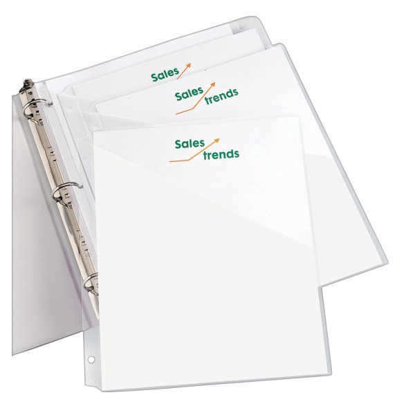 slide 2 of 7, Avery® Binder Pockets For 3 Ring Binders, Clear, Pack Of 5 Binder Pockets, 5 ct