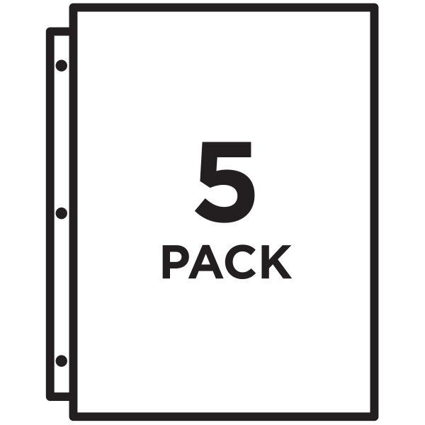 slide 6 of 7, Avery® Binder Pockets For 3 Ring Binders, Clear, Pack Of 5 Binder Pockets, 5 ct