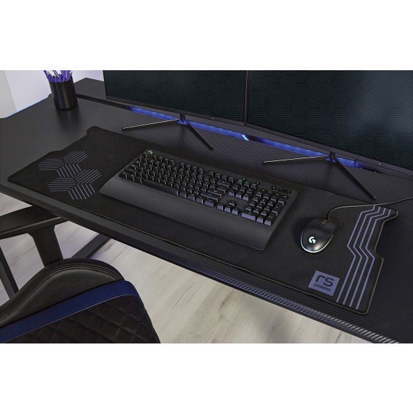 slide 9 of 10, RS Gaming™ Mergence 60""W RGB Gaming Computer Desk With 10 Acoustic Panels, Black, 1 ct