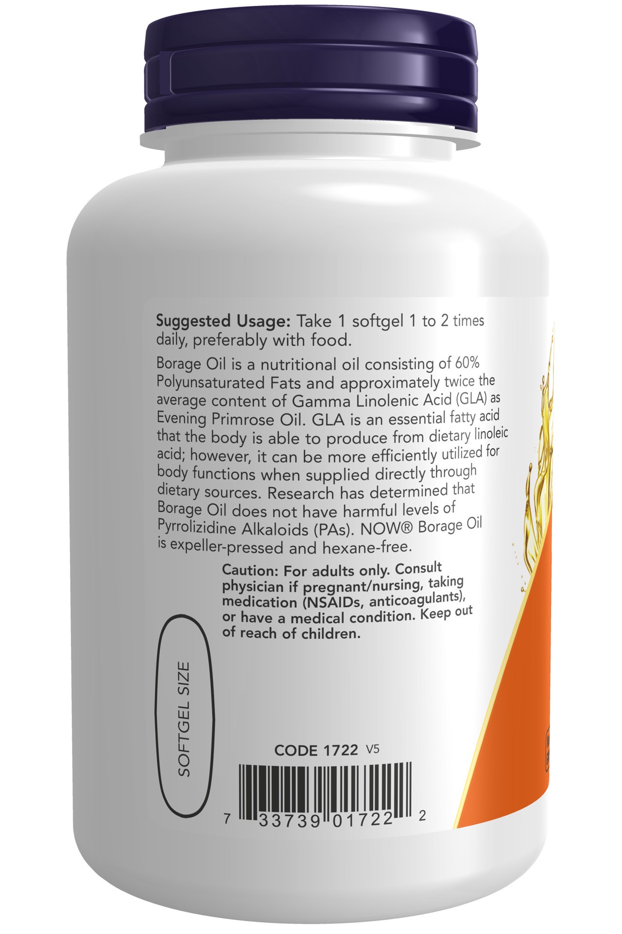 slide 3 of 4, NOW Borage Oil 1000 mg - 120 Softgels, 120 ct