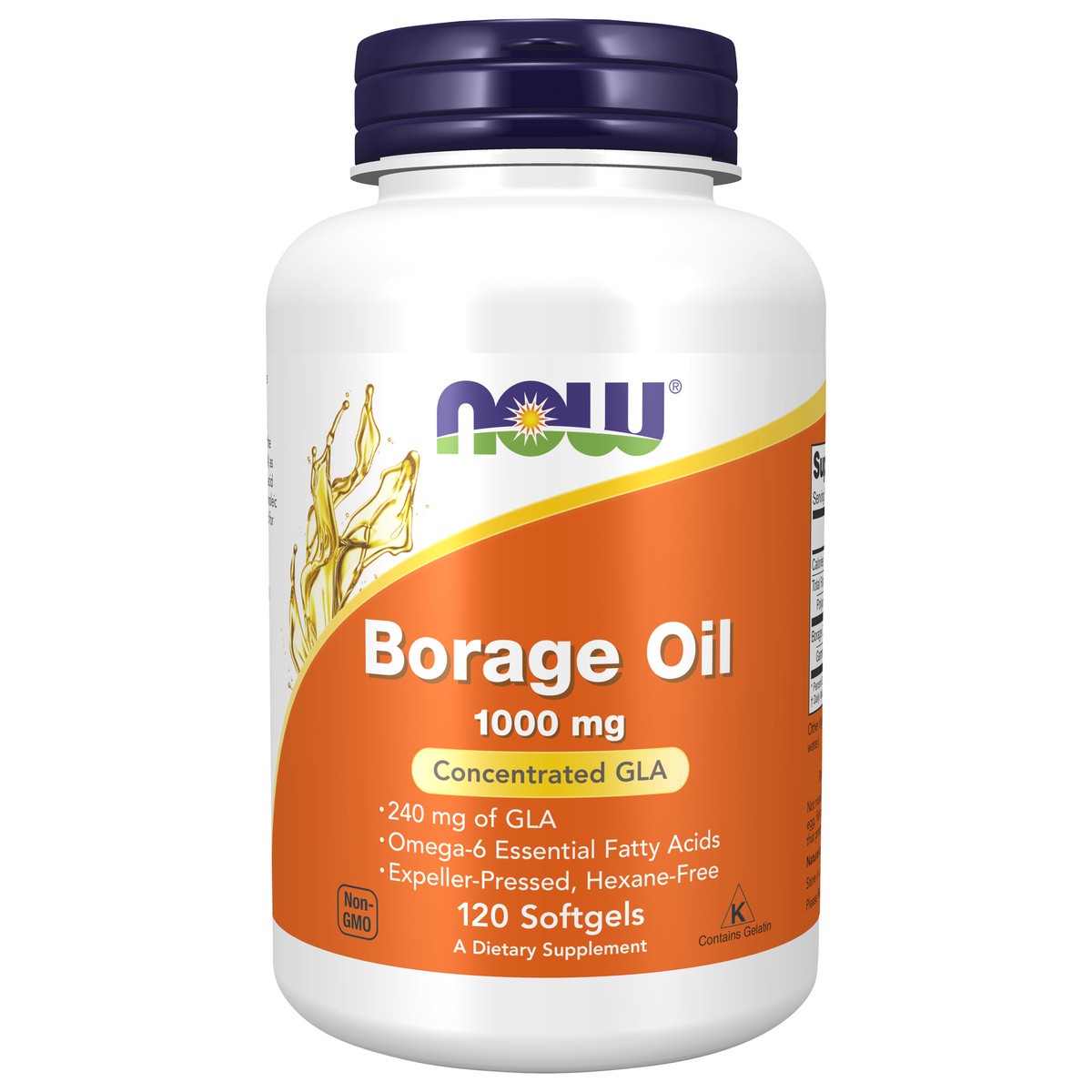 slide 1 of 4, NOW Borage Oil 1000 mg - 120 Softgels, 120 ct