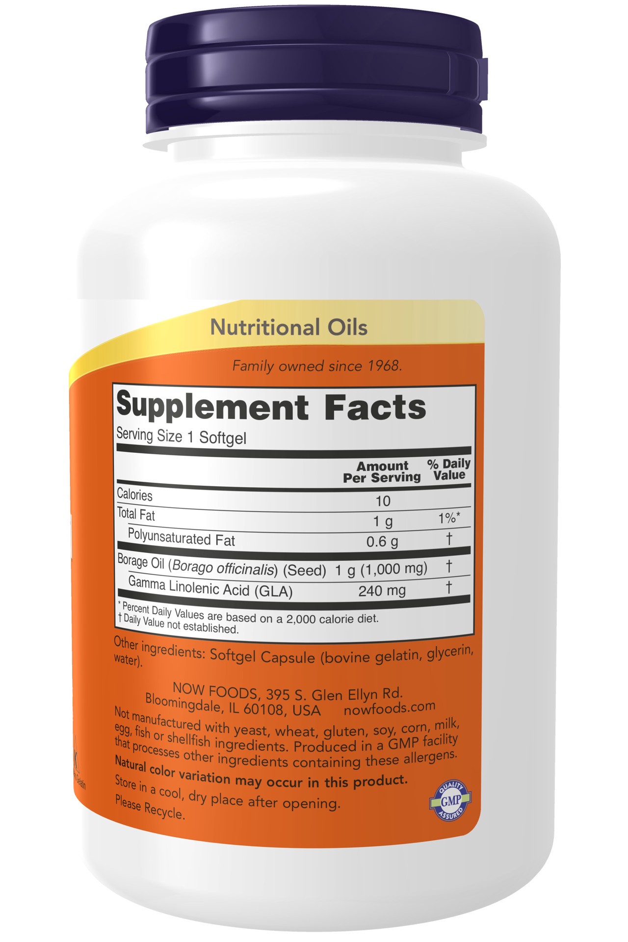 slide 4 of 4, NOW Borage Oil 1000 mg - 120 Softgels, 120 ct