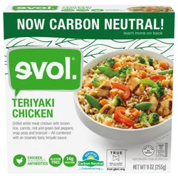 Evol Teriyaki Chicken, Frozen Meal, 9 oz