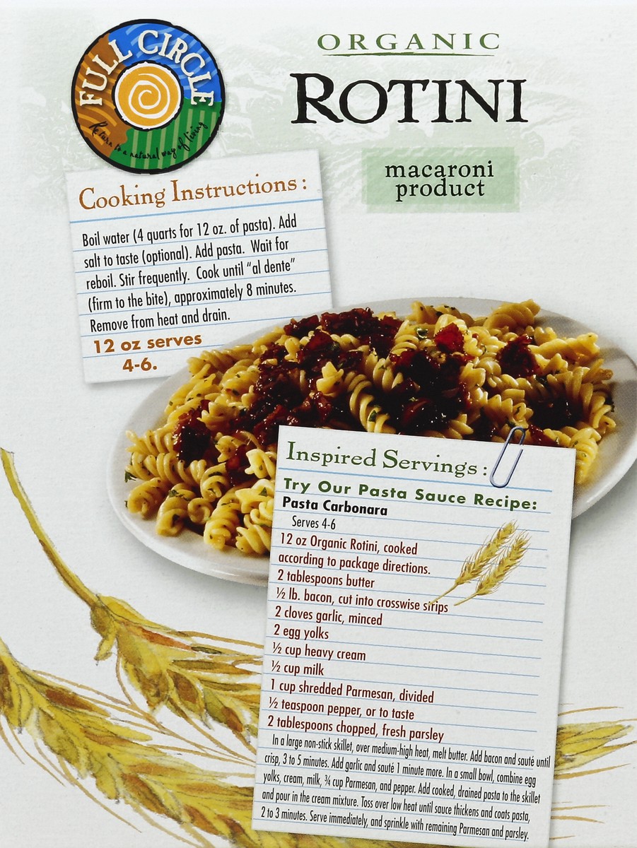 slide 3 of 6, Full Circle Macaroni Product, Rotini, 12 oz