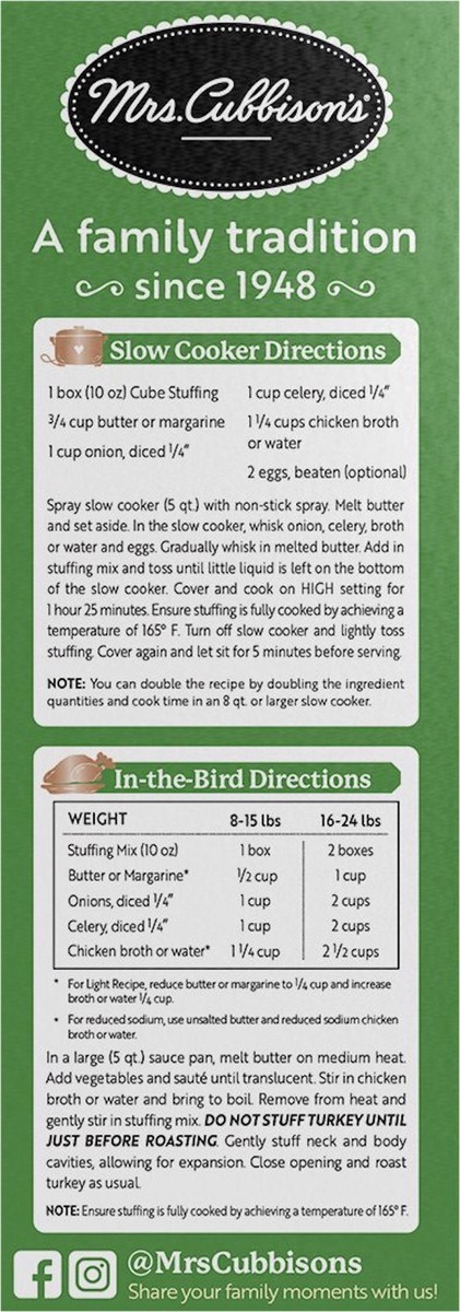 slide 10 of 11, Mrs. Cubbison's Herb Seasoned Cube Herb Seasoned Cube Stuffing 10 oz, 10 oz