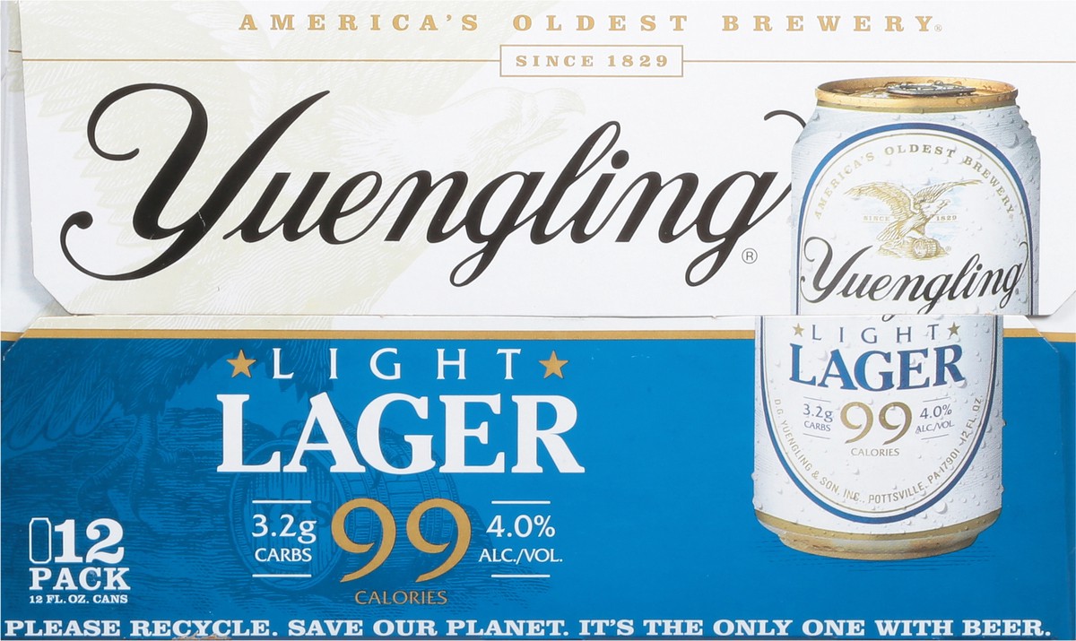 slide 6 of 9, Yuengling Light Lager Beer 12 - 12 fl oz Cans, 12 ct; 12 fl oz