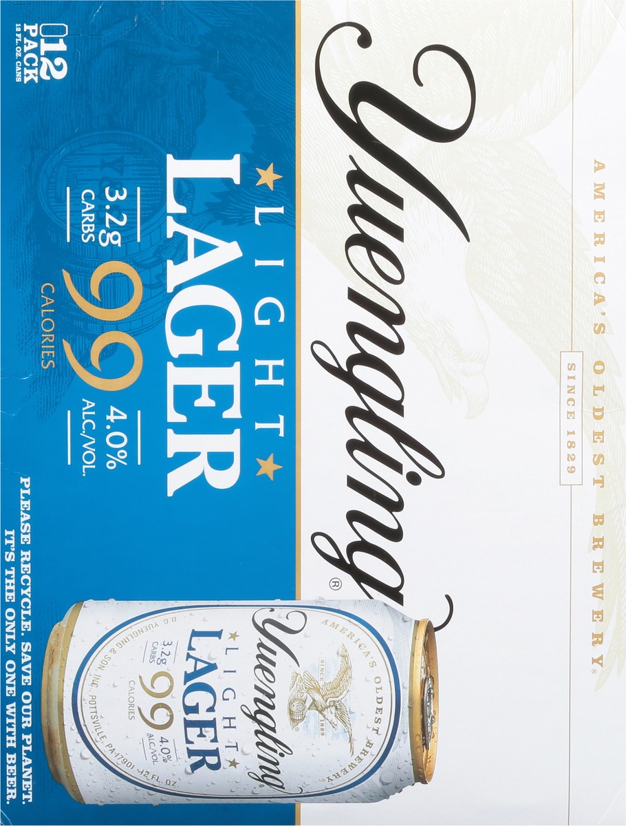 slide 7 of 9, Yuengling Light Lager Beer 12 - 12 fl oz Cans, 12 ct; 12 fl oz