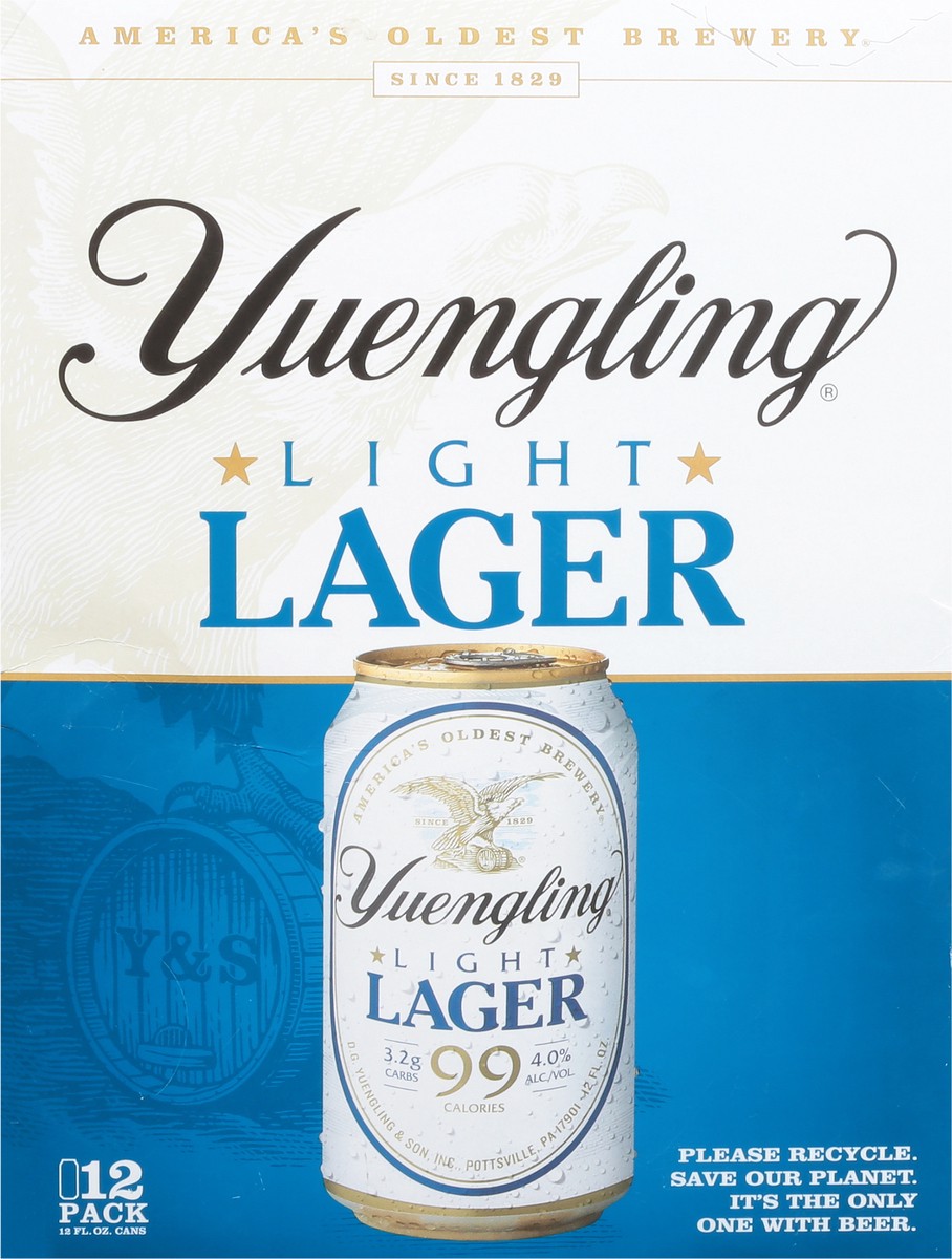 slide 5 of 9, Yuengling Light Lager Beer 12 - 12 fl oz Cans, 12 ct; 12 fl oz