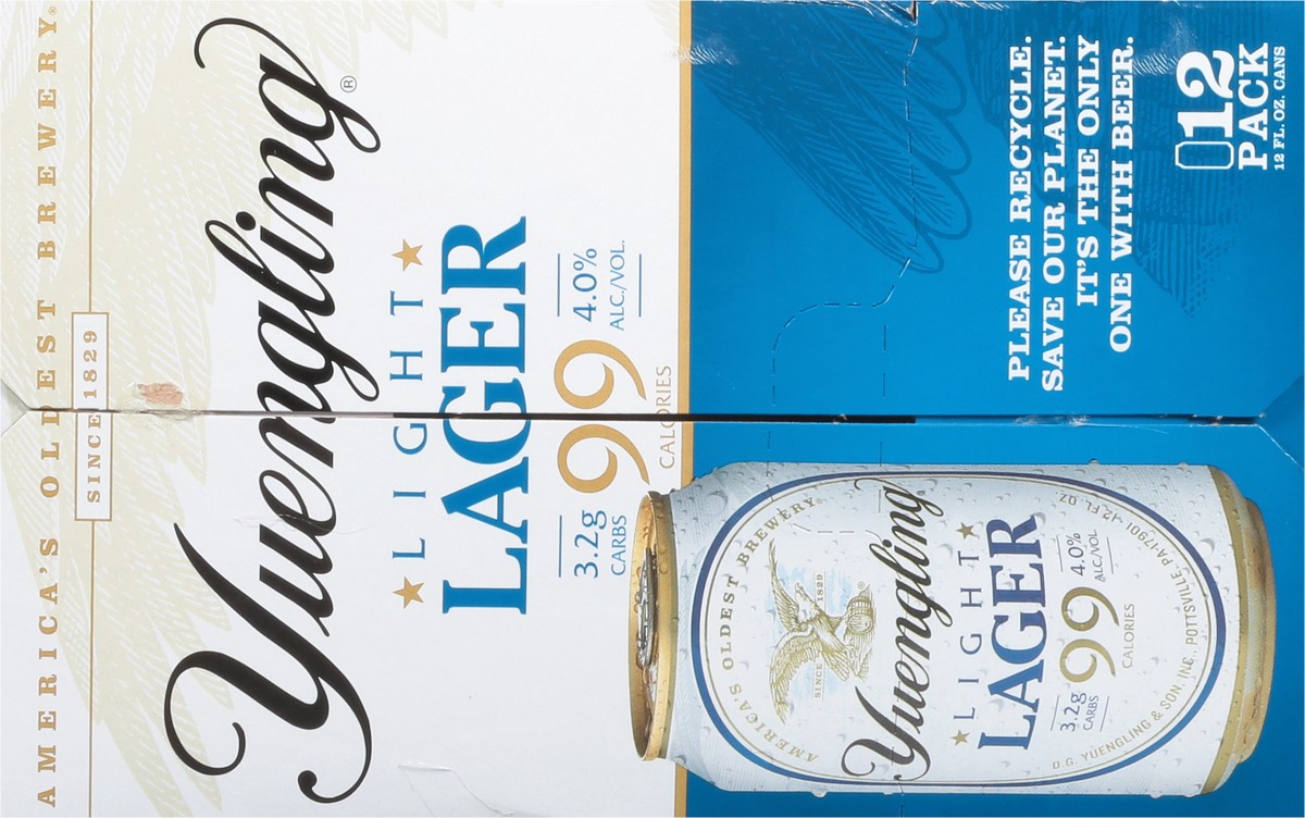 slide 8 of 9, Yuengling Light Lager Beer 12 - 12 fl oz Cans, 12 ct; 12 fl oz